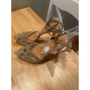 Jessica Simpson Glances There Gold Platform Strappy Sandals, S99